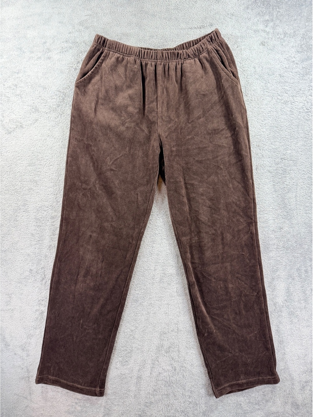 Hasting & Smith Brown Corduroy Elastic Waist Pants Medium